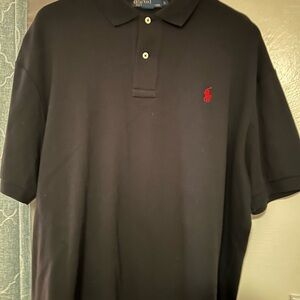 Polo by Ralph Lauren Classic Black Polo Shirt with Red Logo